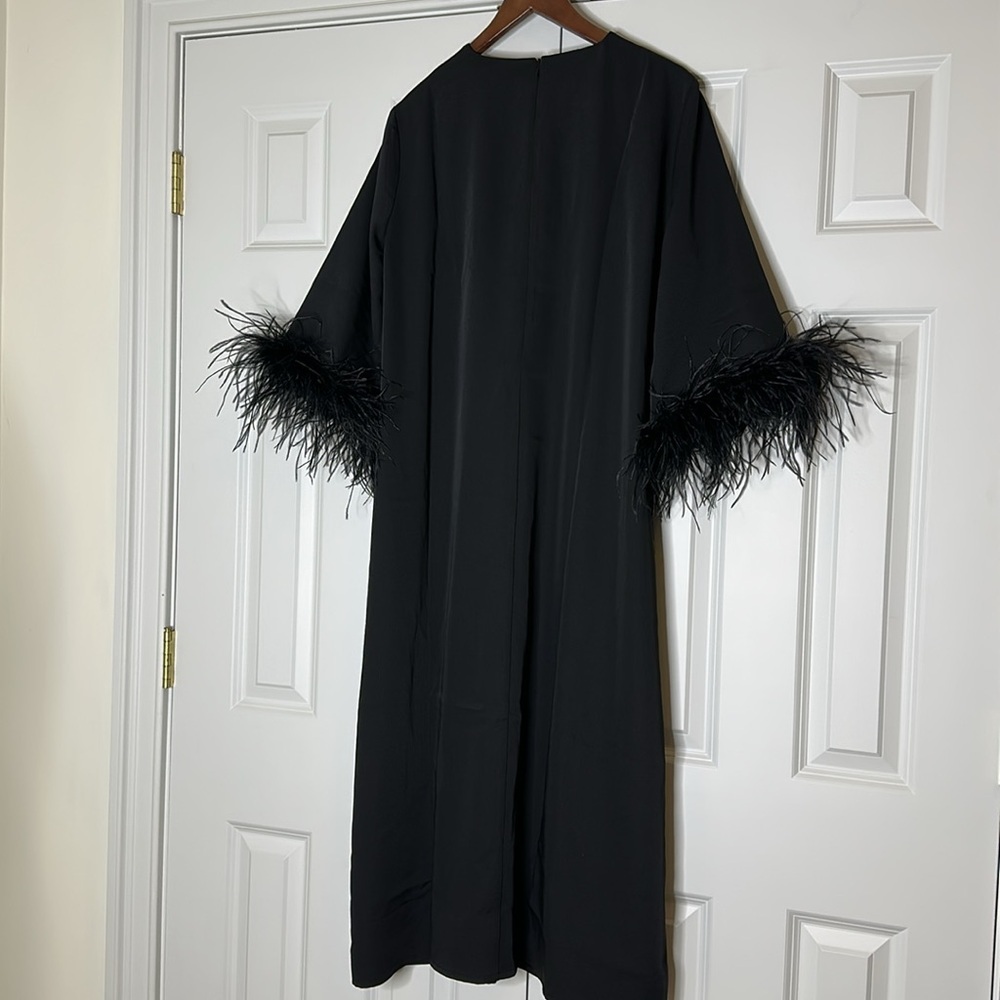 Tuckernuck NEW Black Feather Jamie Formal 3/4 Sleeve Maxi Dress Size XL - Picture 12 of 12